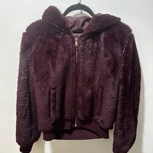 Faux fur zip up jacket